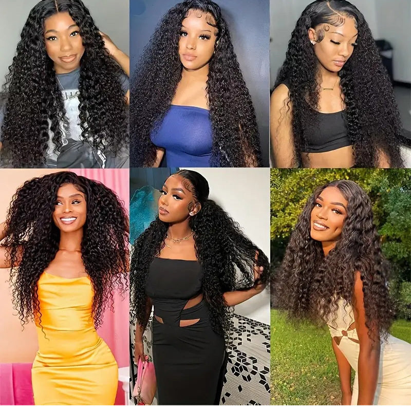 200% Ready To Wear 13x6 Deep Wave Lace Front Wigs Human Hair 13x6 HD Lace Deep Curly Glueless Frontal Wigs Human Hair Pre Plucked