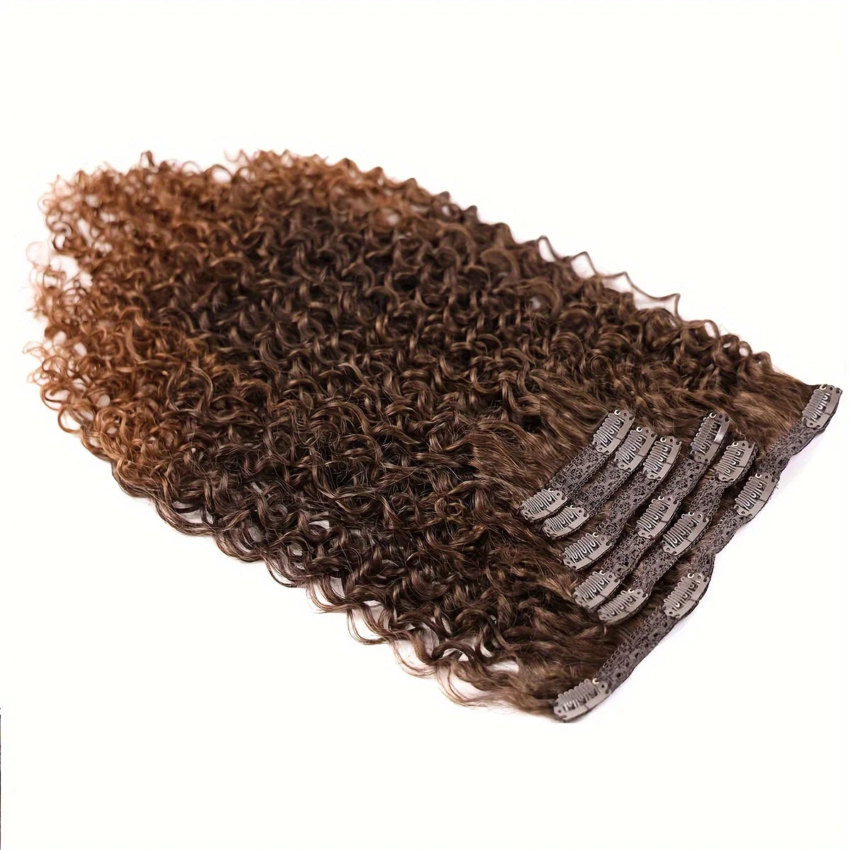 Synthetic Kinky Curly 16 Clip In Hair Extensions Full Head