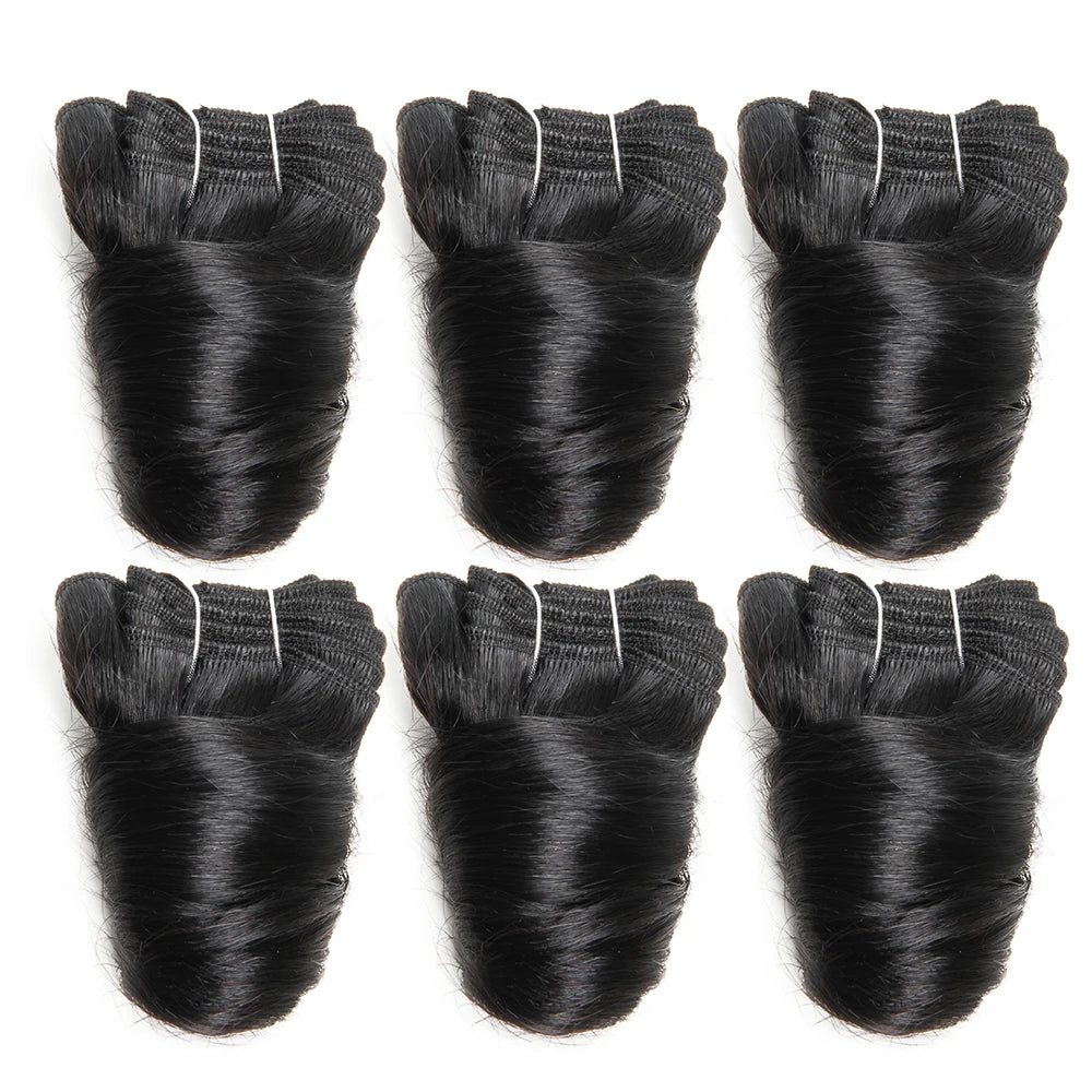 Burmese Weaving Virgin Human Hair Extensions 100% Curly Human Hair Bundles 6PCS