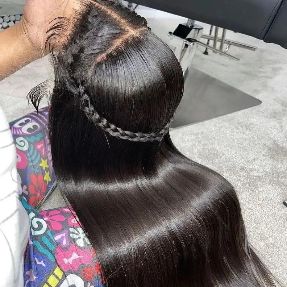 Bone Straight Brazilian Virgin Hair 360 HD Lace wig Frontal 5x5 Glueless Wigs
