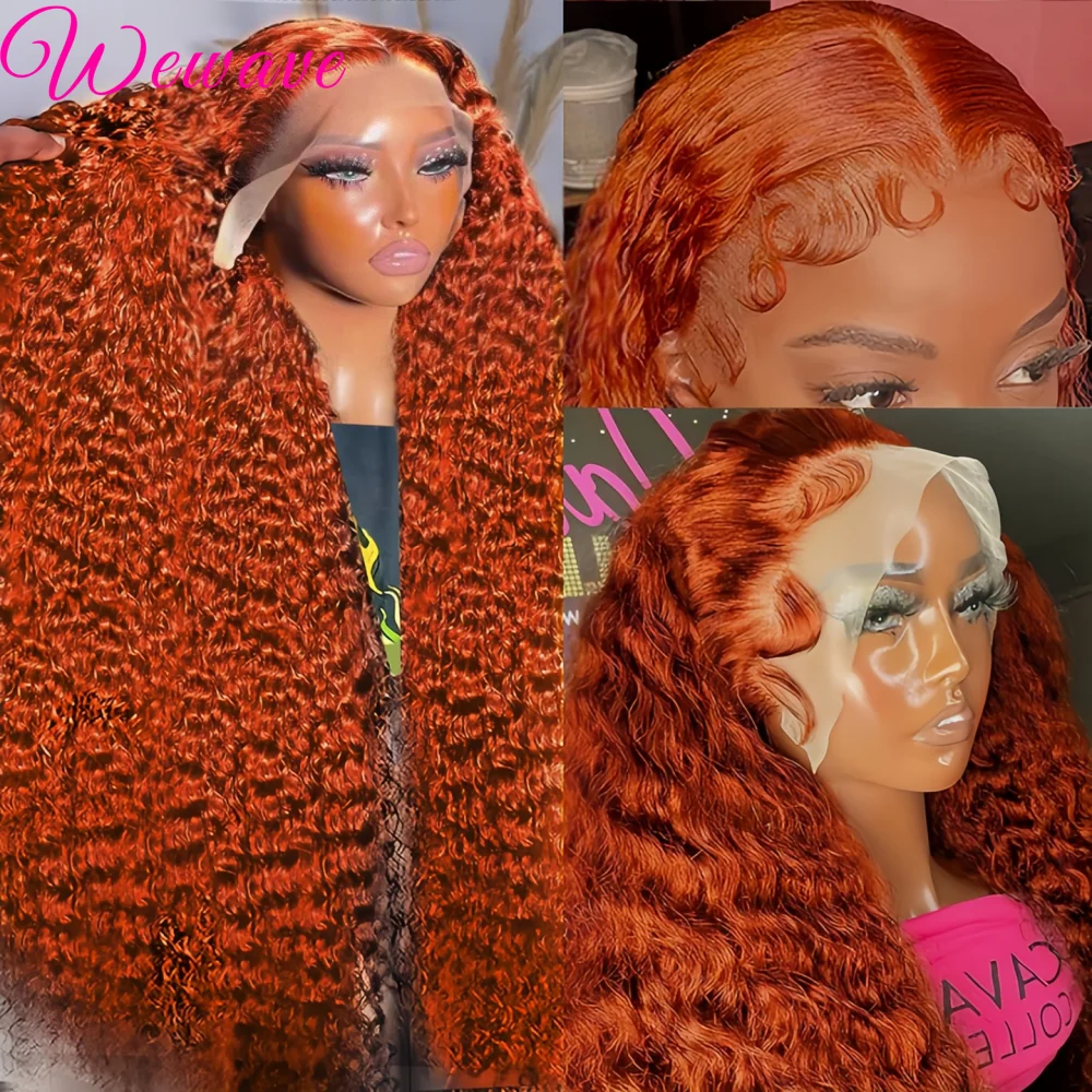 Orange Ginger Lace Front Wig Curly Human Hair Wigs