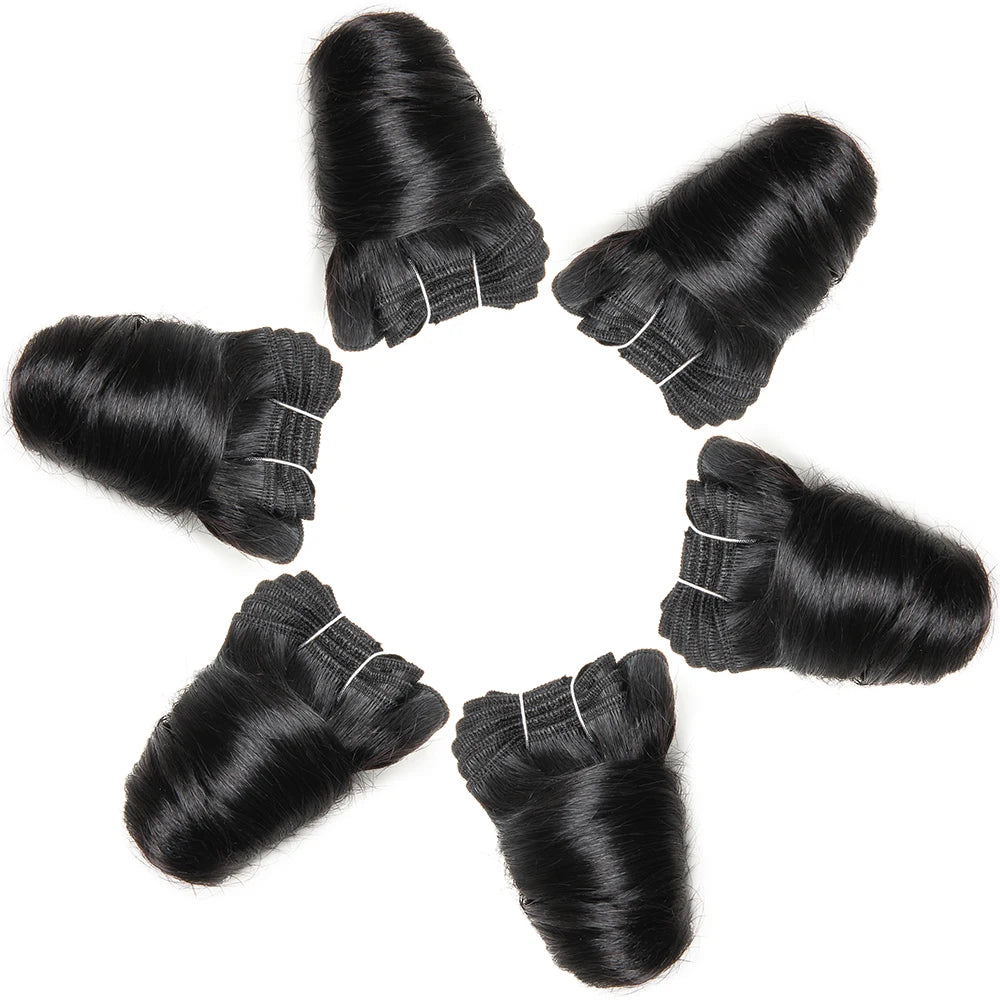 Burmese Weaving Virgin Human Hair Extensions 100% Curly Human Hair Bundles 6PCS