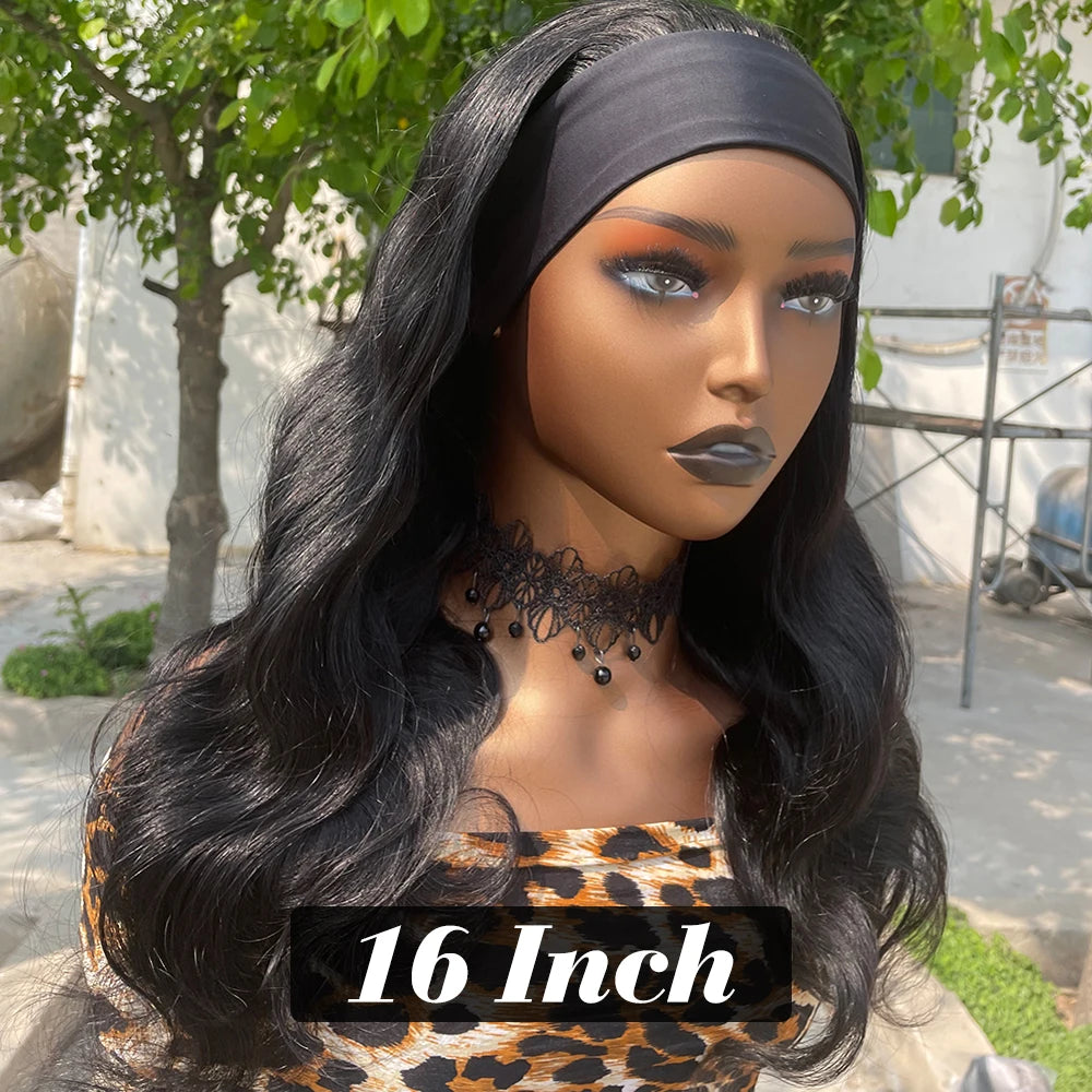 Headband Wig Human Hair Body Wave Wig 180% Density