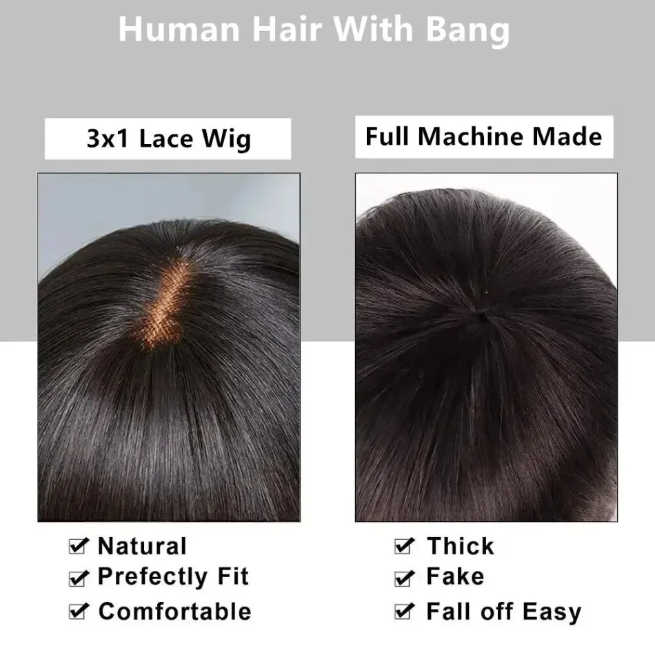 3x1 Middle Part Lace Wig with Bangs