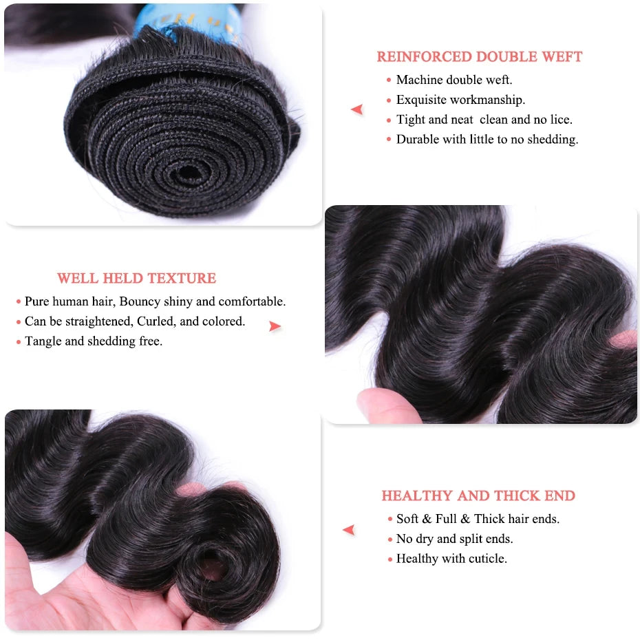 Cambodian Raw Hair Bundle 100% Virgin Human Hair Bundles Body wave and loose wave