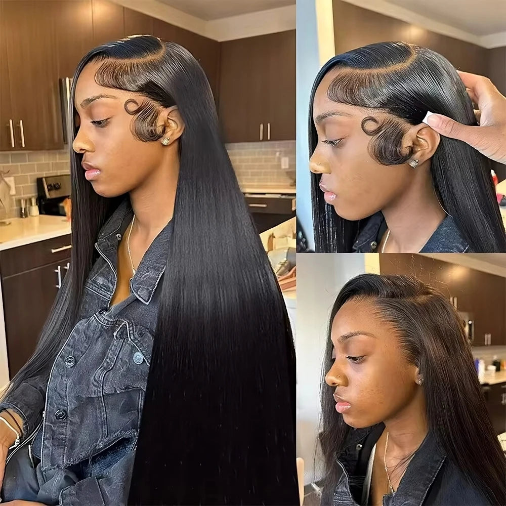 Bone Straight Brazilian Virgin Hair 360 HD Lace wig Frontal 5x5 Glueless Wigs