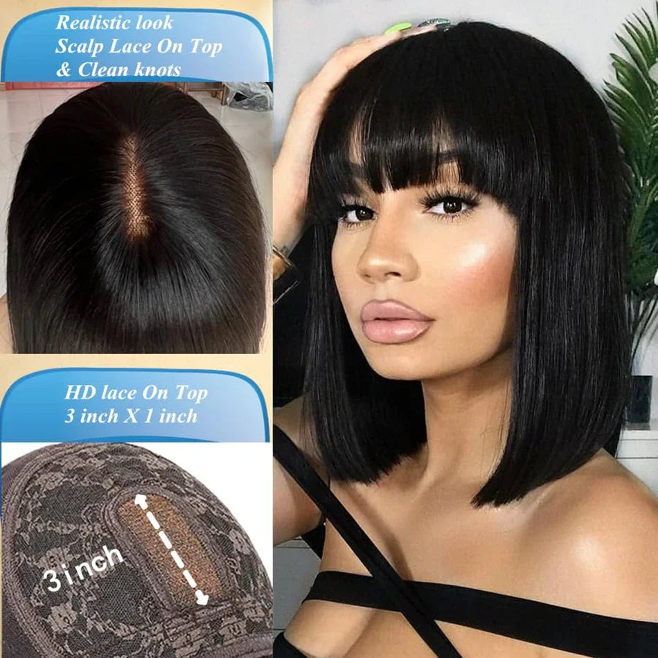 3x1 Middle Part Lace Wig with Bangs