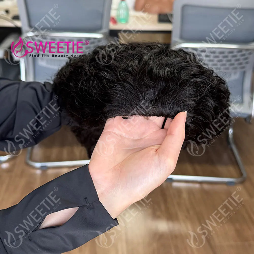 250% Density Glueless Flip Over Curly Human Hair Wigs 3 In 1 Half Clip In Wigs 12A Burmese Pixie Curly Human Hair Wigs For Women