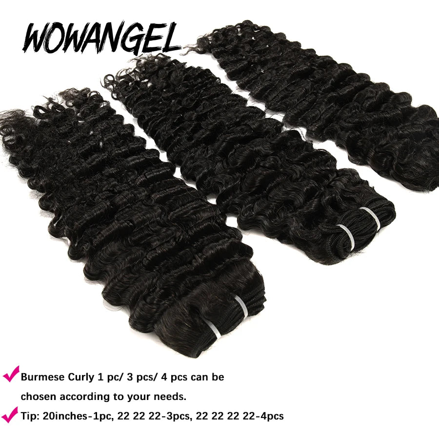 Burmese Curly Brazilian Virgin Hair Extensions Single Bundle