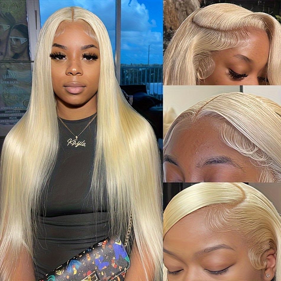 613 Lace Front Wig Human Hair 13x4 Straight Blonde Lace Front Wigs Human Hair Pre Plucked With Baby Hair 13x4 613 HD Transparent Lace Frontal Wig Blonde