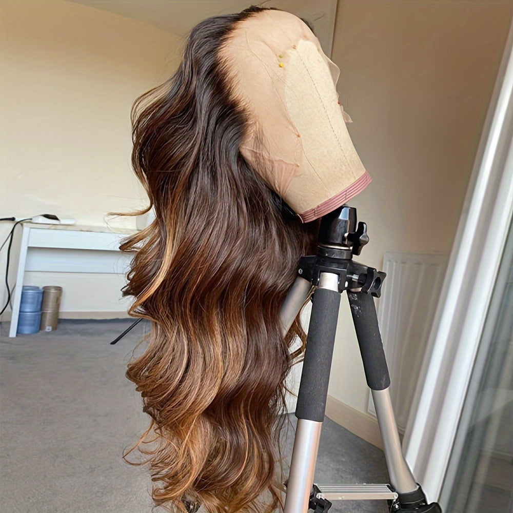 Auburn Brown Highlight Lace Front Wig 13*4 Inch Body Wave Synthetic Lace Front Wigs