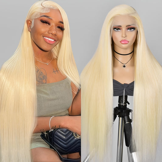613 Lace Front Wig Human Hair 13x4 Straight Blonde Lace Front Wigs Human Hair Pre Plucked With Baby Hair 13x4 613 HD Transparent Lace Frontal Wig Blonde
