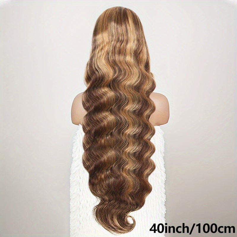 200 Density 4/27 Highlight Body Wave Human Hair Lace Frontal Wigs 13x4 HD Lace Front