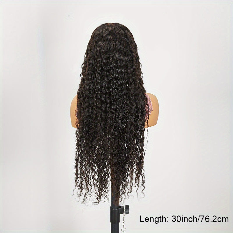 40 Inch Transparent Deep Wave HD Lace Frontal Wig Glueless Human Hair Brazilian 360 Full Lace PrePlucked