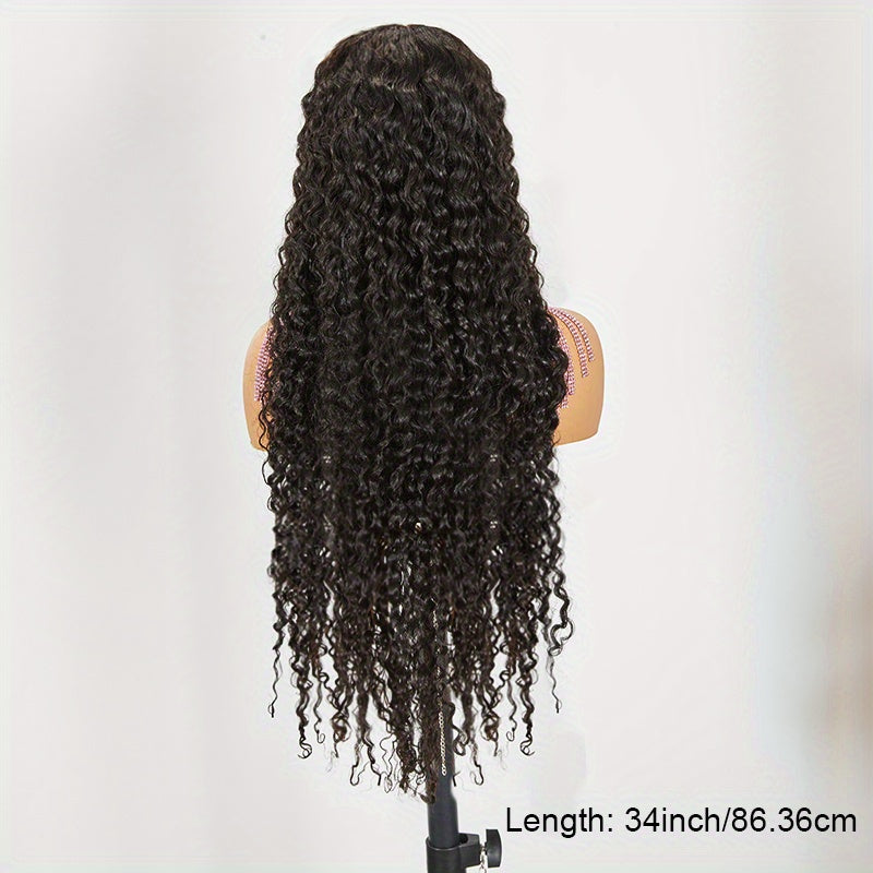 40 Inch Transparent Deep Wave HD Lace Frontal Wig Glueless Human Hair Brazilian 360 Full Lace PrePlucked