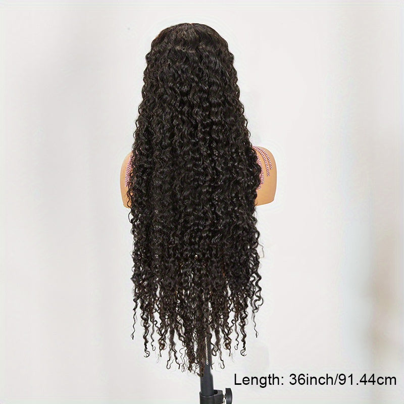 40 Inch Transparent Deep Wave HD Lace Frontal Wig Glueless Human Hair Brazilian 360 Full Lace PrePlucked