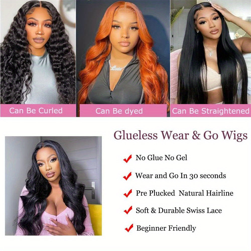 Bye Bye Knots Wig Glueless Wigs Human Hair 200% Density Pre Plucked Pre Cut 5x5 HD