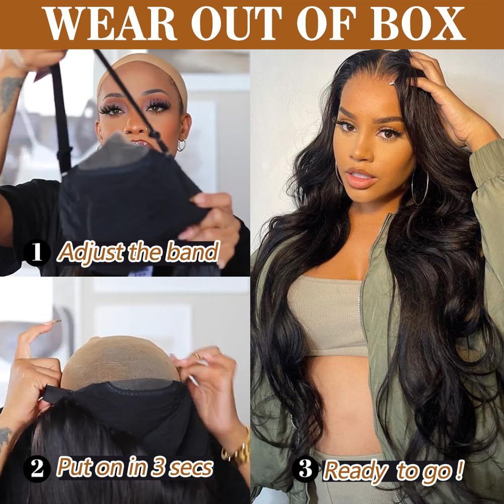 Bye Bye Knots Wig Glueless Wigs Human Hair 200% Density Pre Plucked Pre Cut 5x5 HD