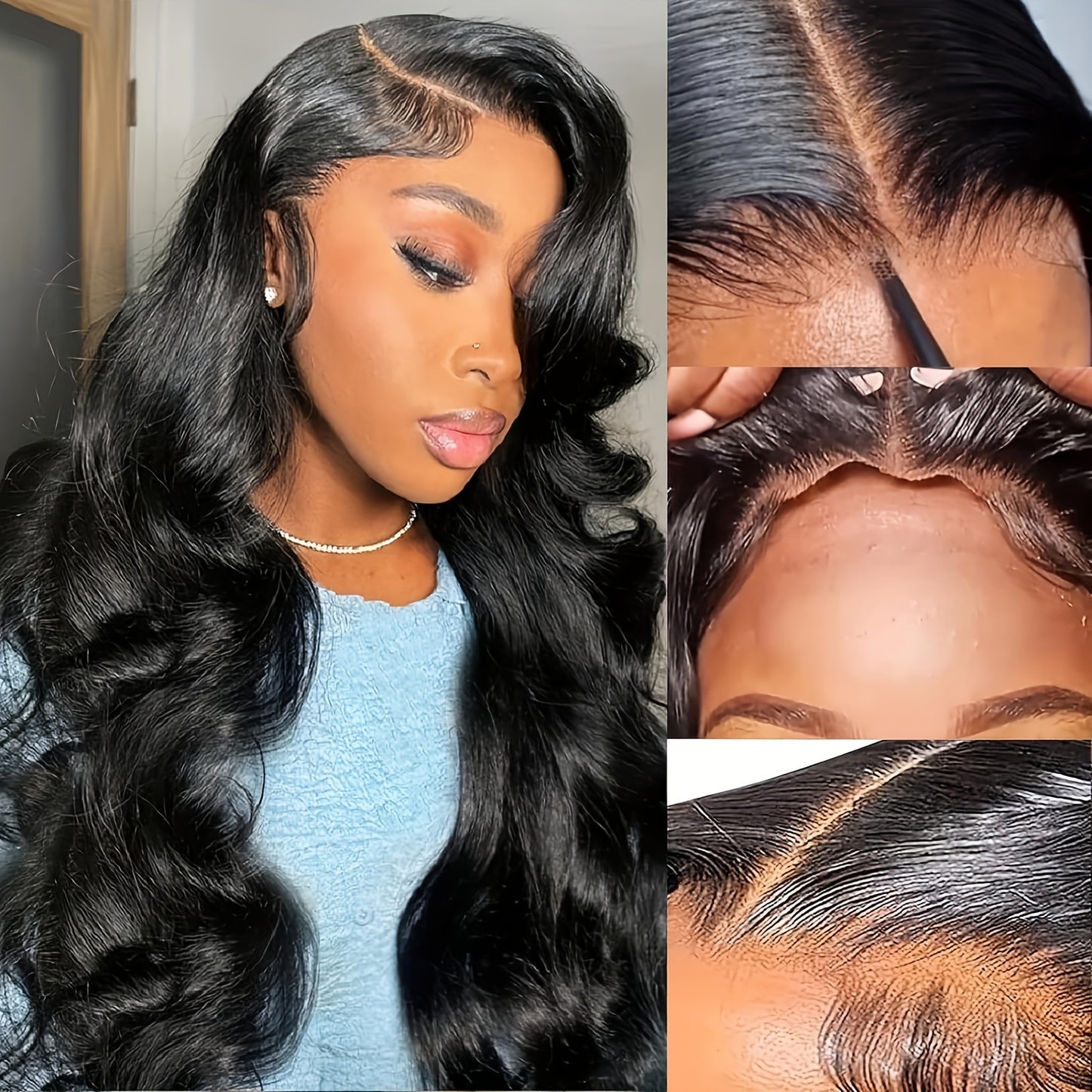 200% Density 13x6 Transparent Lace Front Human Hair Wigs 16-34Inch Brazilian Remy Body Wave Glueless Wig Lace Closure Wig