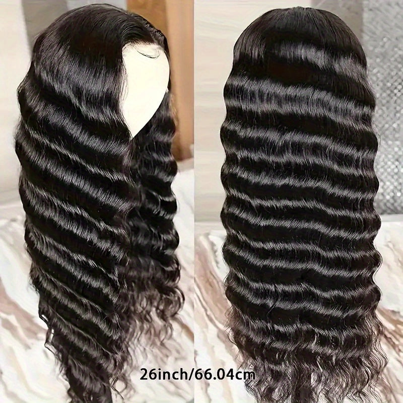 200% Ready To Wear 13x6 Deep Wave Lace Front Wigs Human Hair 13x6 HD Lace Deep Curly Glueless Frontal Wigs Human Hair Pre Plucked