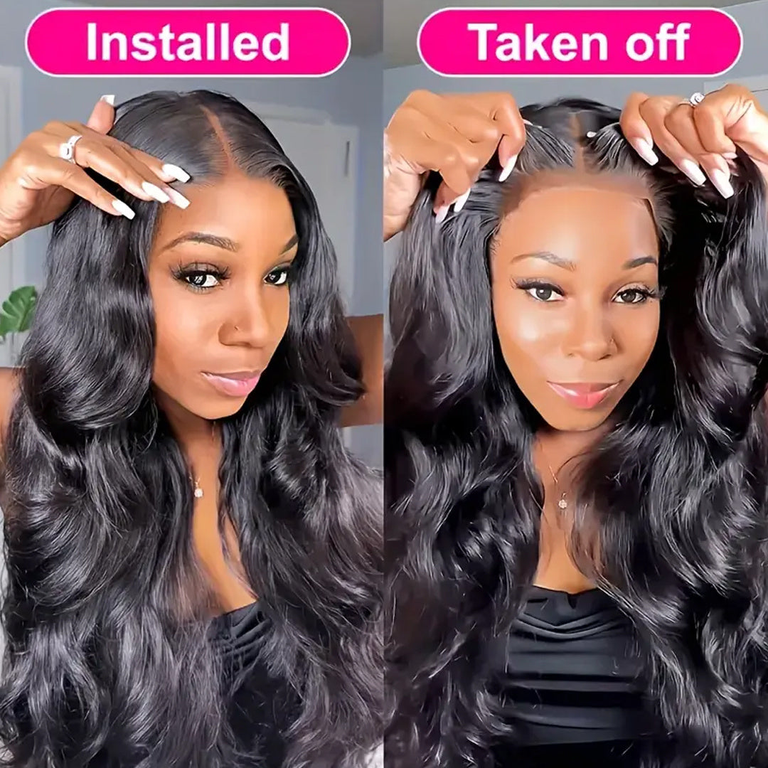 Glueless Wigs Human Hair Pre Plucked Pre Cut 13x4 HD Body Wave Lace Front Human Hair