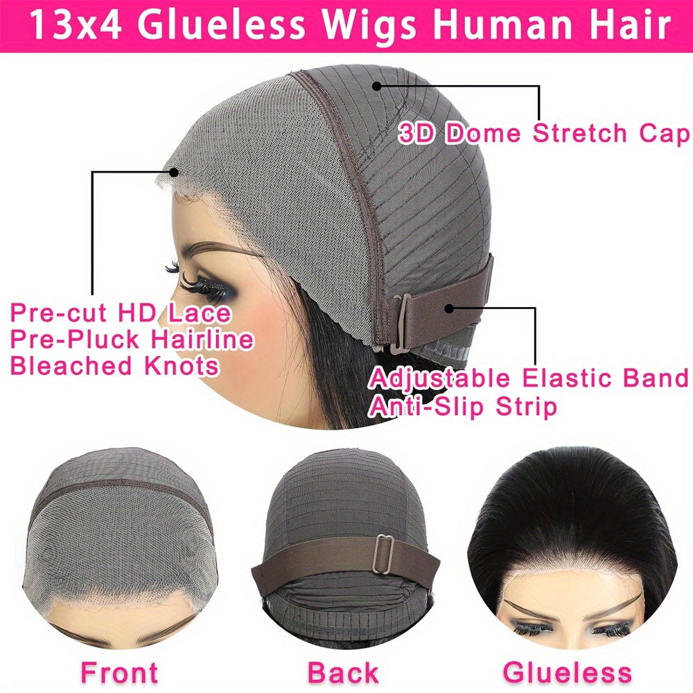 Glueless Wigs Human Hair Pre Plucked Pre Cut 13x4 HD Body Wave Lace Front Human Hair