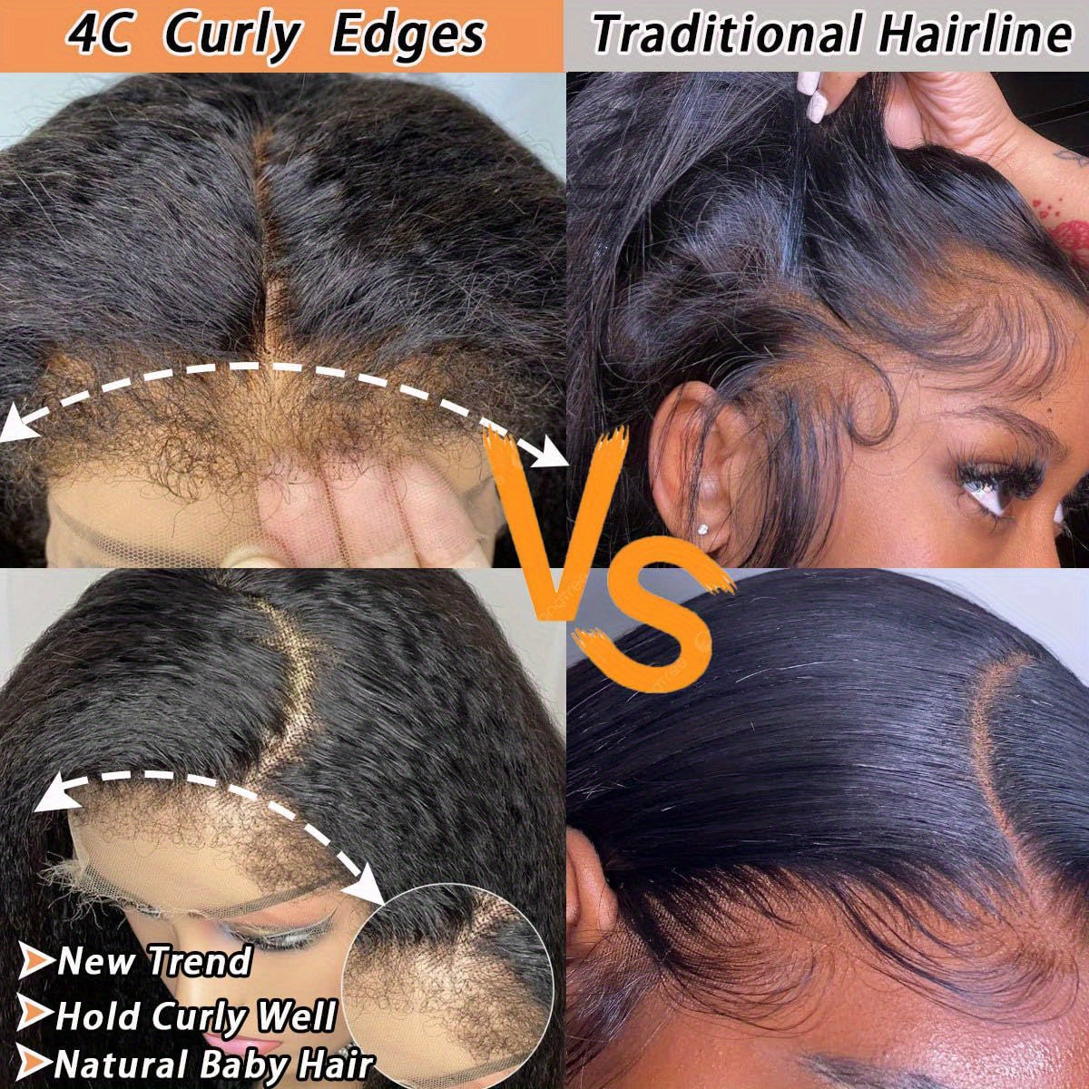 6x6 Kinky Straight HD Lace Closure Wigs Human Hair Kinky Straight Wig For Beginners 200% Density