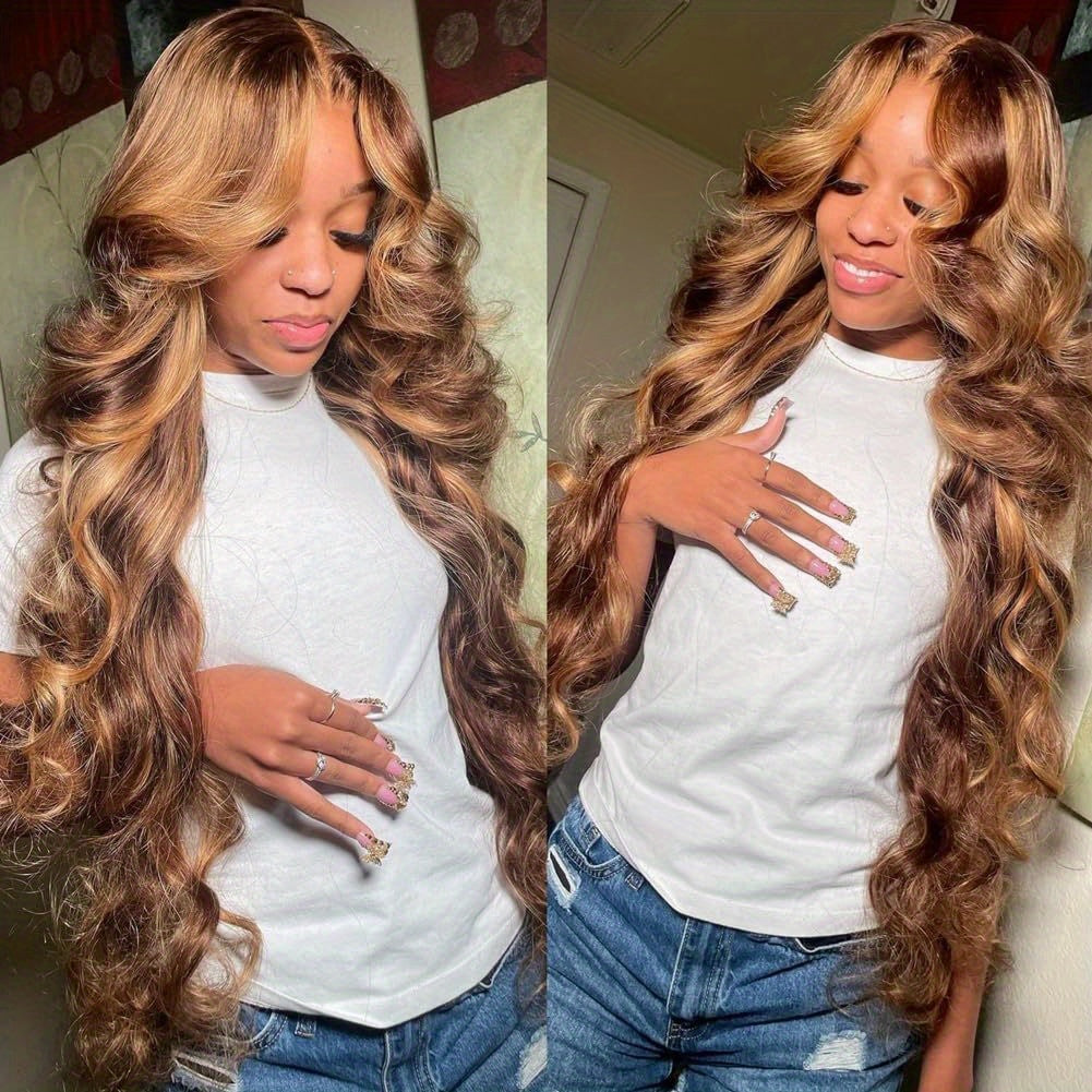 Highlight Ombre Lace Front Wigs Human Hair Pre Plucked