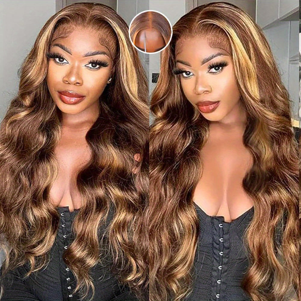 Highlight Ombre Lace Front Wigs Human Hair Pre Plucked