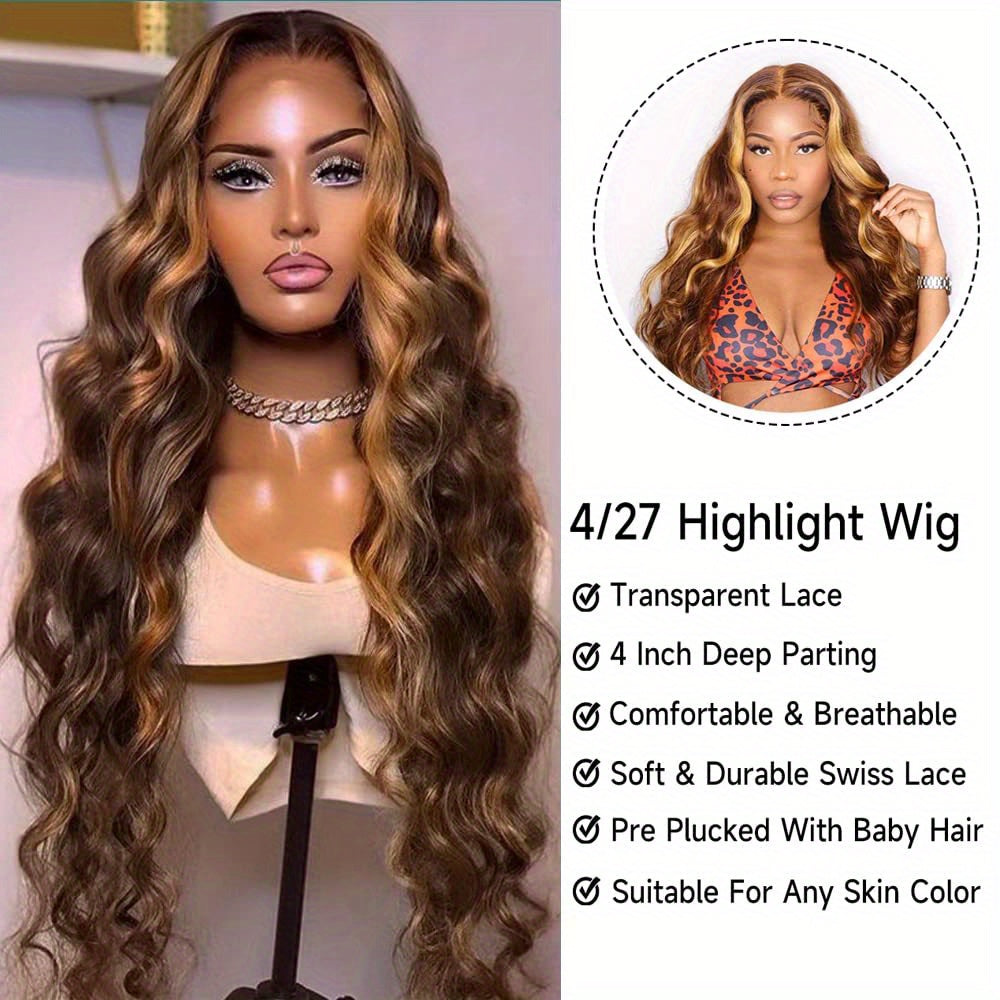 Highlight Ombre Lace Front Wigs Human Hair Pre Plucked