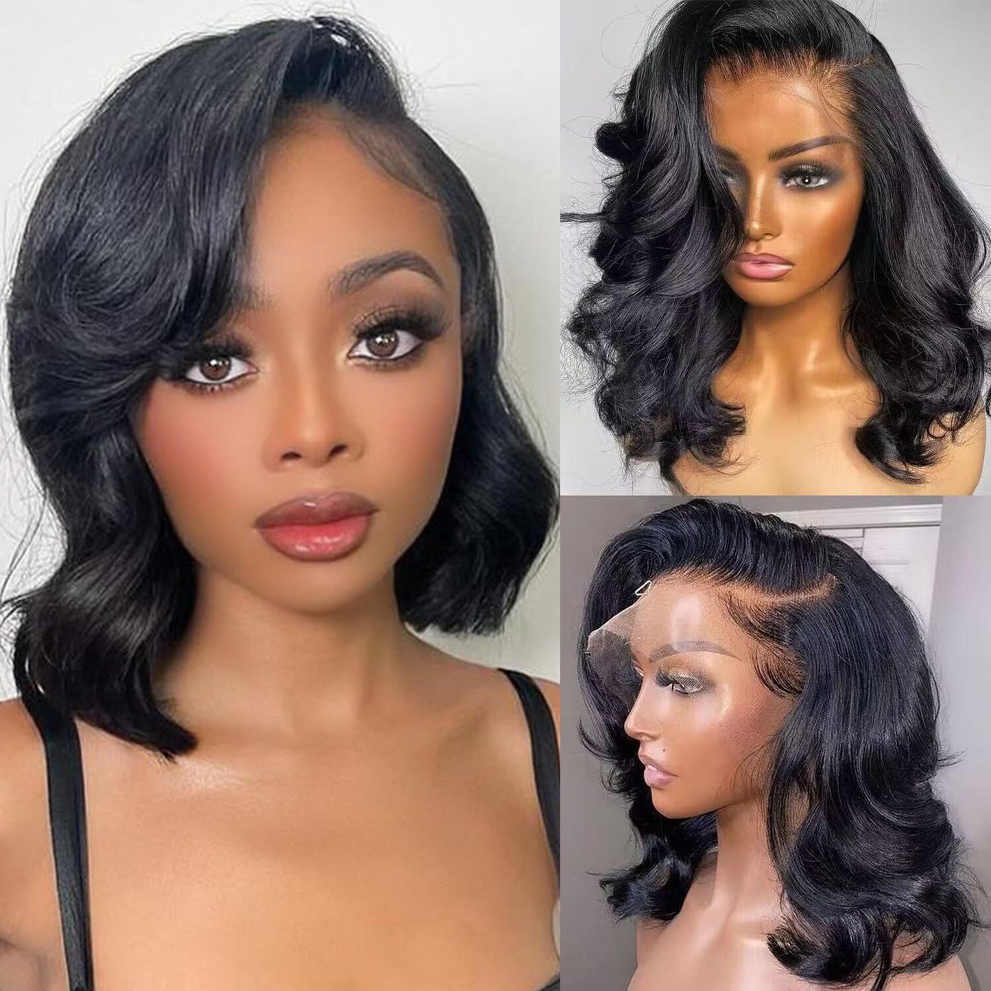 Bob Wig Human Hair 13x4 Body Wave HD Lace Front Wigs Human Hair 180%