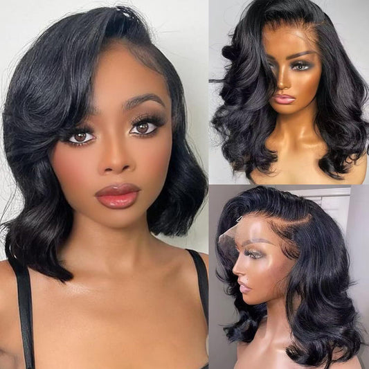 Bob Wig Human Hair 13x4 Body Wave HD Lace Front Wigs Human Hair 180%