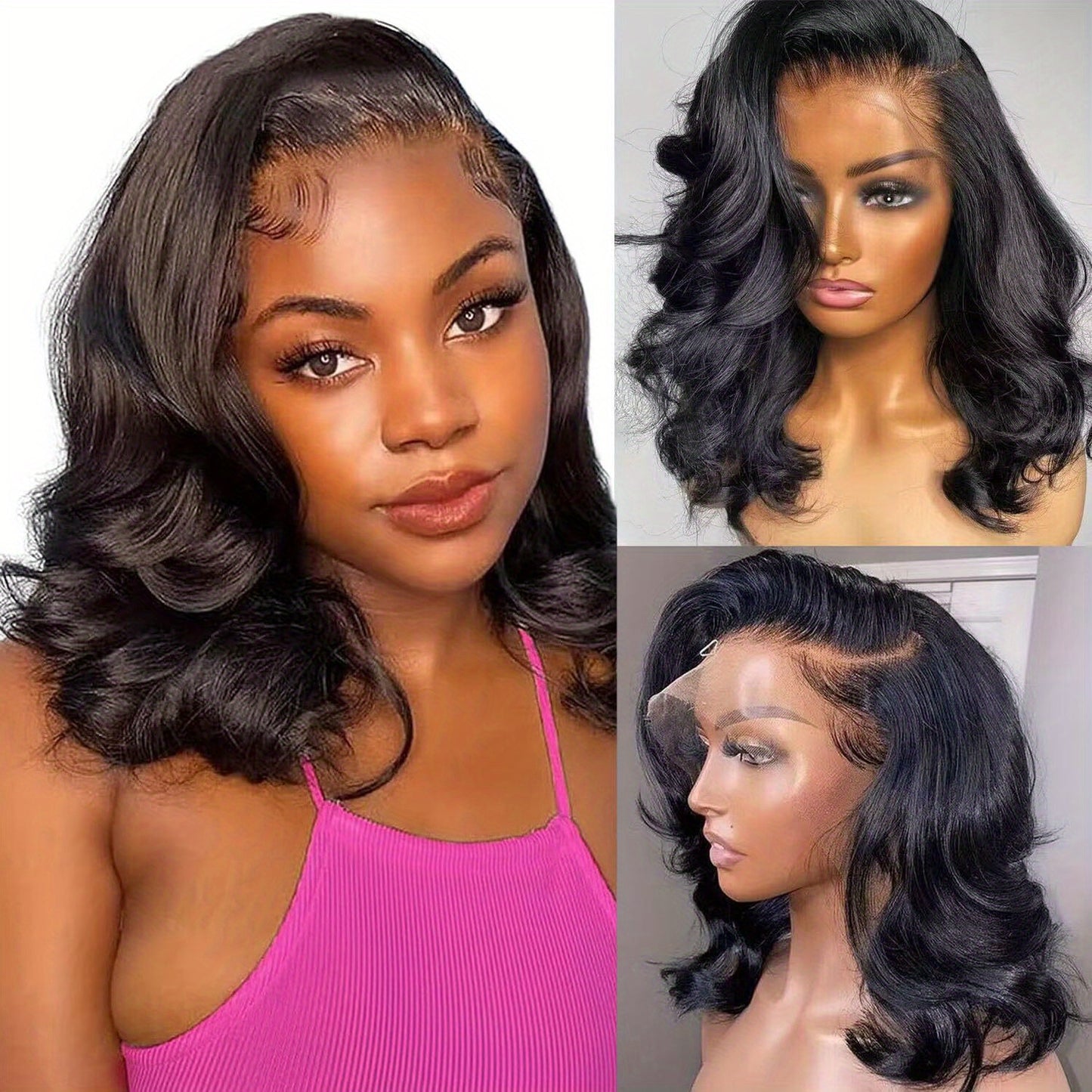 Bob Wig Human Hair 13x4 Body Wave HD Lace Front Wigs Human Hair 180%