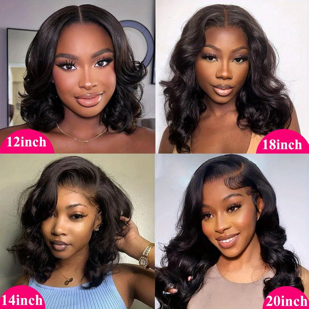 Ready To Go Glueless Short Bob Wig Human Hair Pre Plucked 13x4 Body Wave Lace Front Wigs Human Hair Brazilian Virgin Wig 180% Density