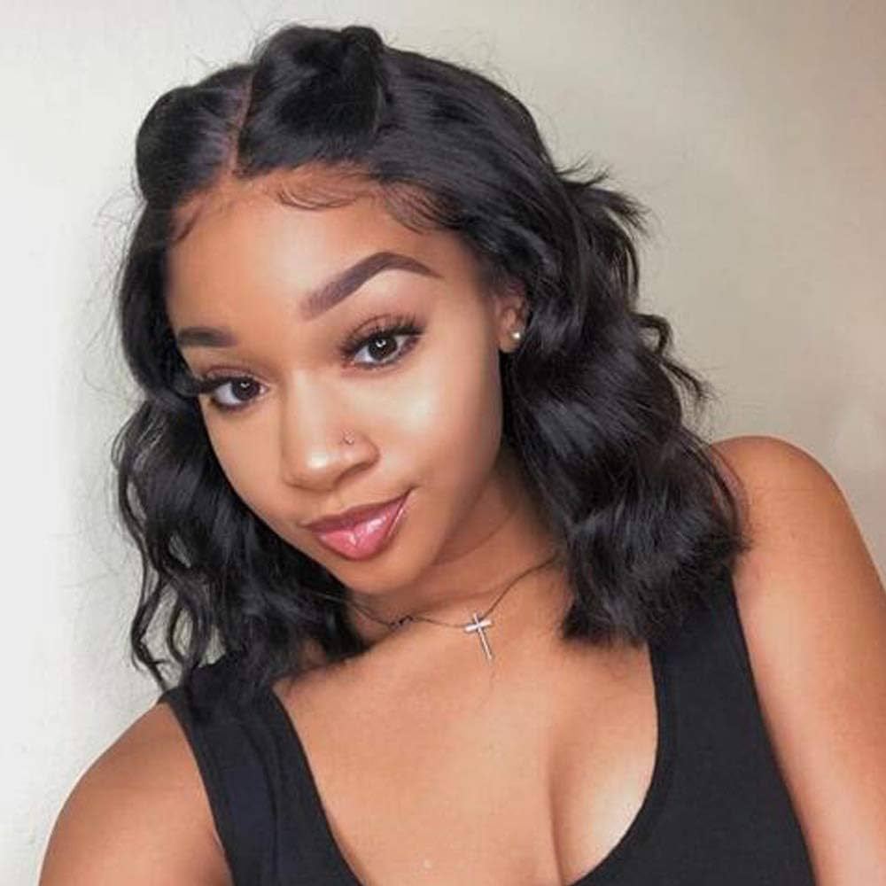 Ready To Go Glueless Short Bob Wig Human Hair Pre Plucked 13x4 Body Wave Lace Front Wigs Human Hair Brazilian Virgin Wig 180% Density