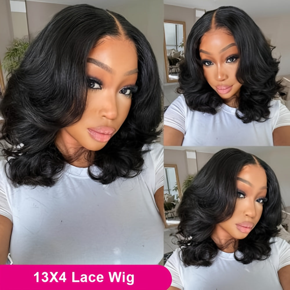 Ready To Go Glueless Short Bob Wig Human Hair Pre Plucked 13x4 Body Wave Lace Front Wigs Human Hair Brazilian Virgin Wig 180% Density