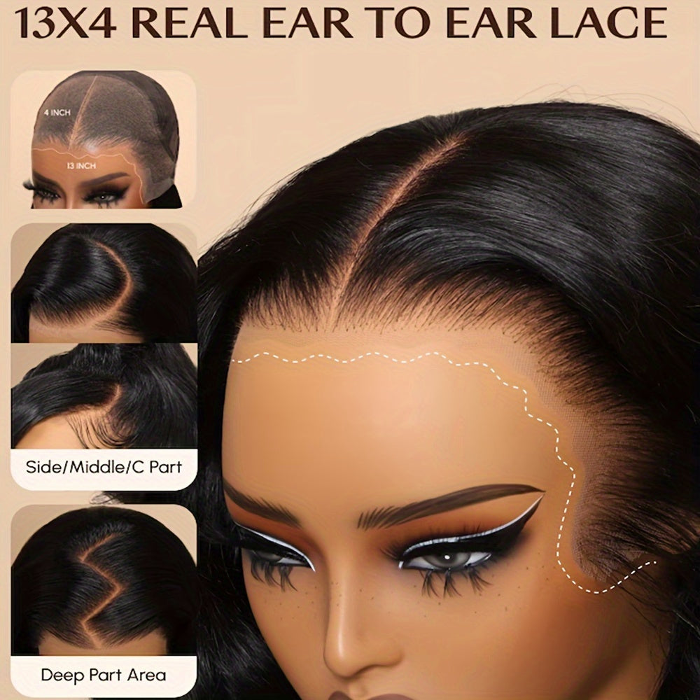 200% 13*4 Glueless wig HD Lace Body Wave Human Hair Wigs For Women 8-34 Inch