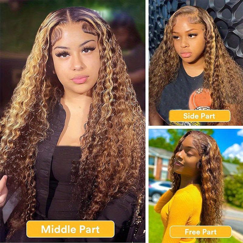 4/27 Deep Wave Lace Front Wigs Human Hair