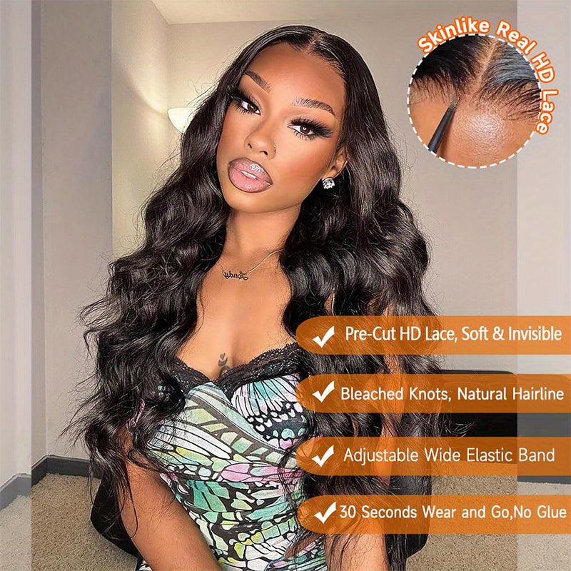 245% Density Bye Bye Knots Wig Glue less Wigs Human Hair Pre Plucked Pre Cut 6x6 HD