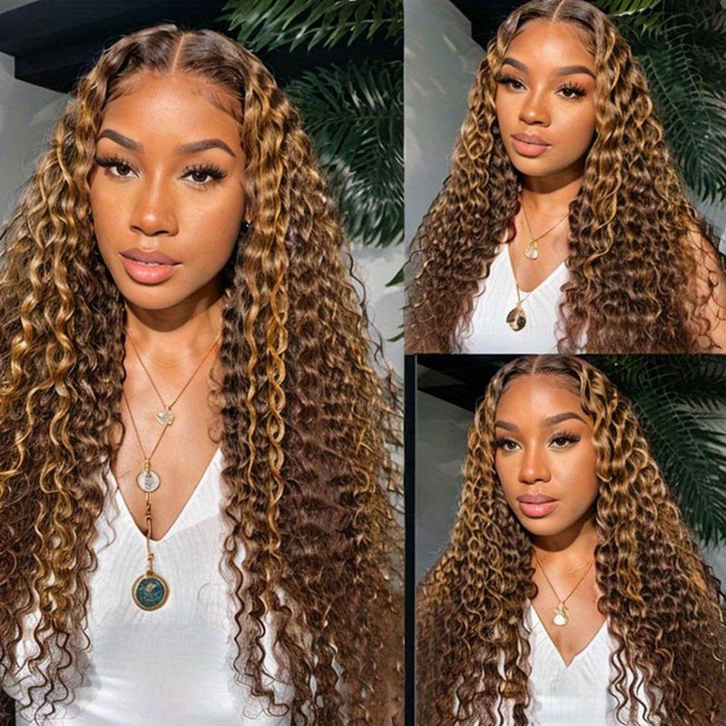 4/27 Deep Wave Lace Front Wigs Human Hair