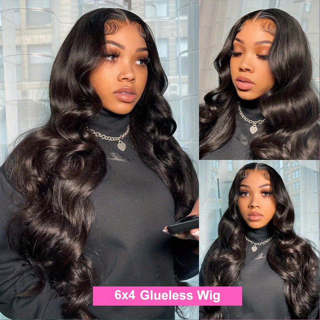 Body Wave 200 Density 6X4 Hd Lace Closure Wigs Human Hair