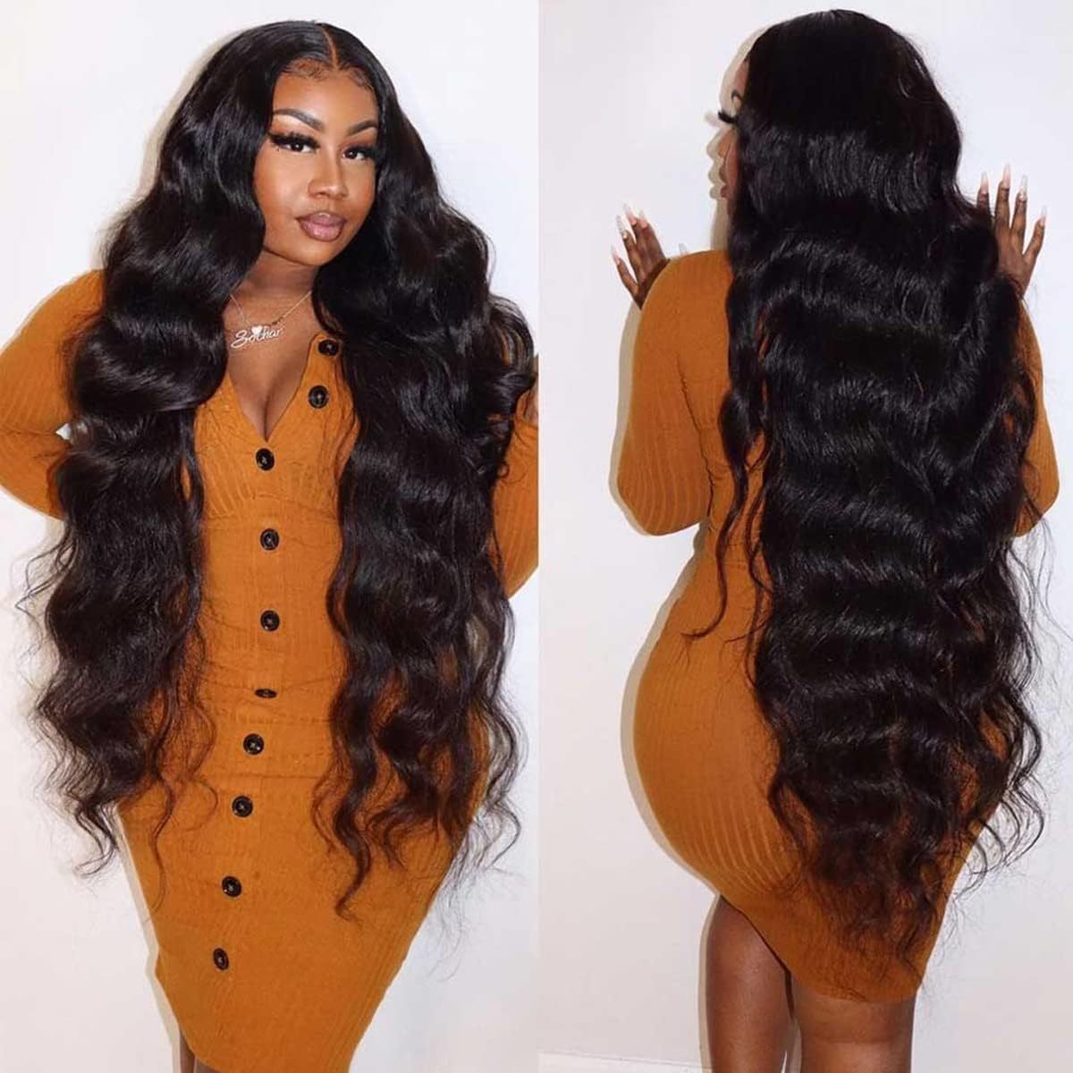 Body Wave 200 Density 6X4 Hd Lace Closure Wigs Human Hair
