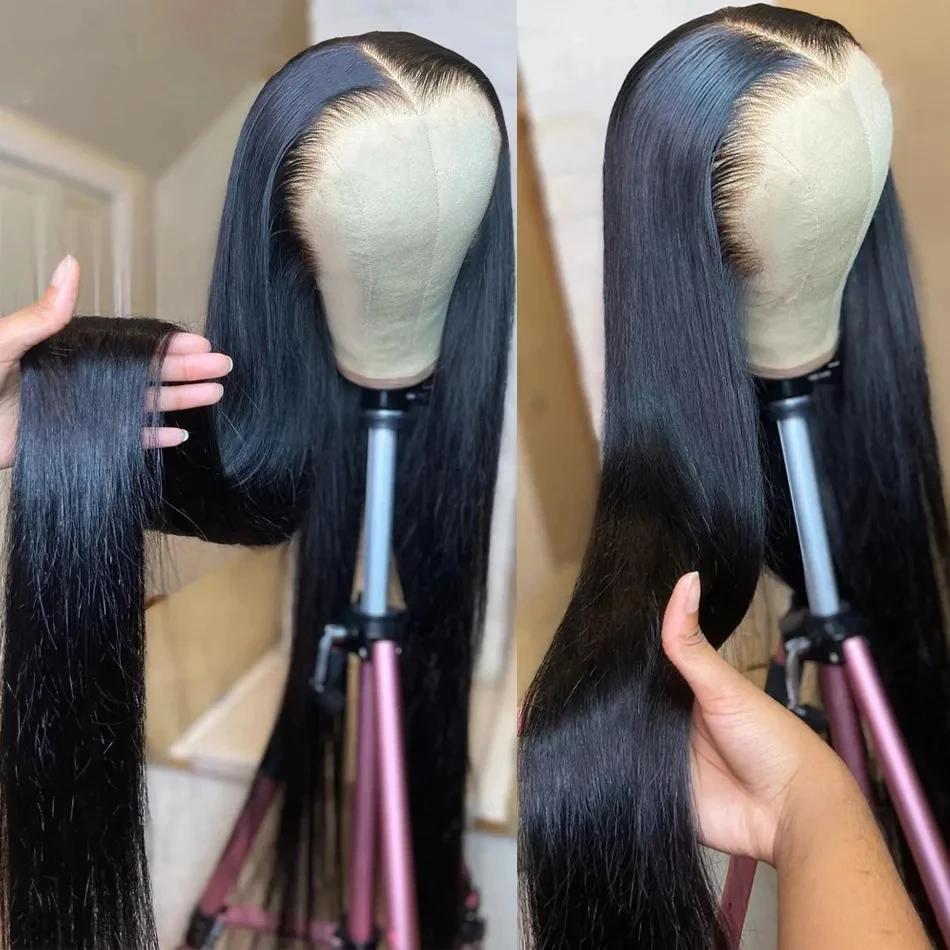 13x6 Straight HD Lace Frontal Wig Pre Plucked Bleached Knots
