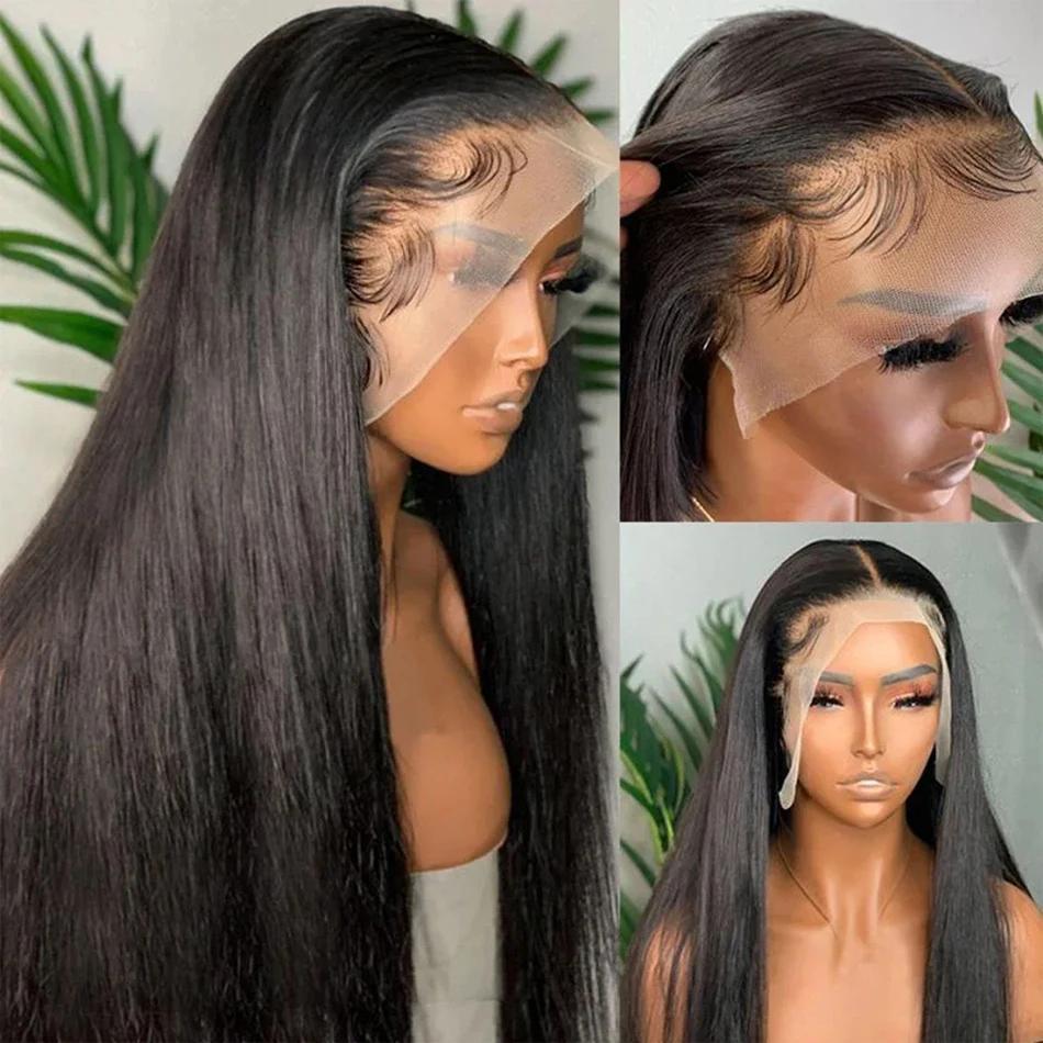13x6 Straight HD Lace Frontal Wig Pre Plucked Bleached Knots