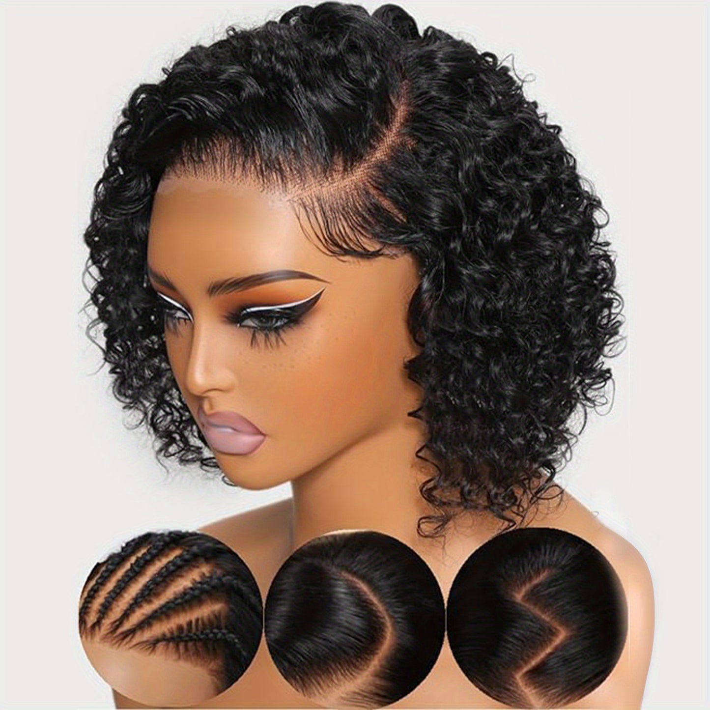 13X4 Bouncy Deep Wave Glueless Bob Wig 200% Density