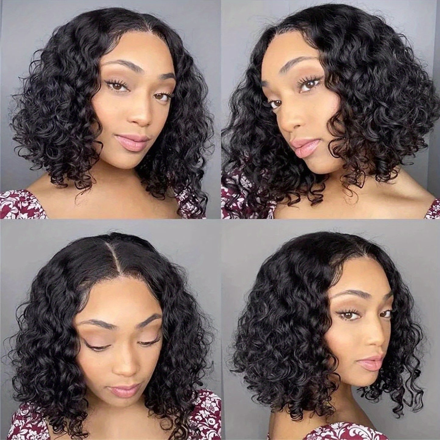 13X4 Bouncy Deep Wave Glueless Bob Wig 200% Density