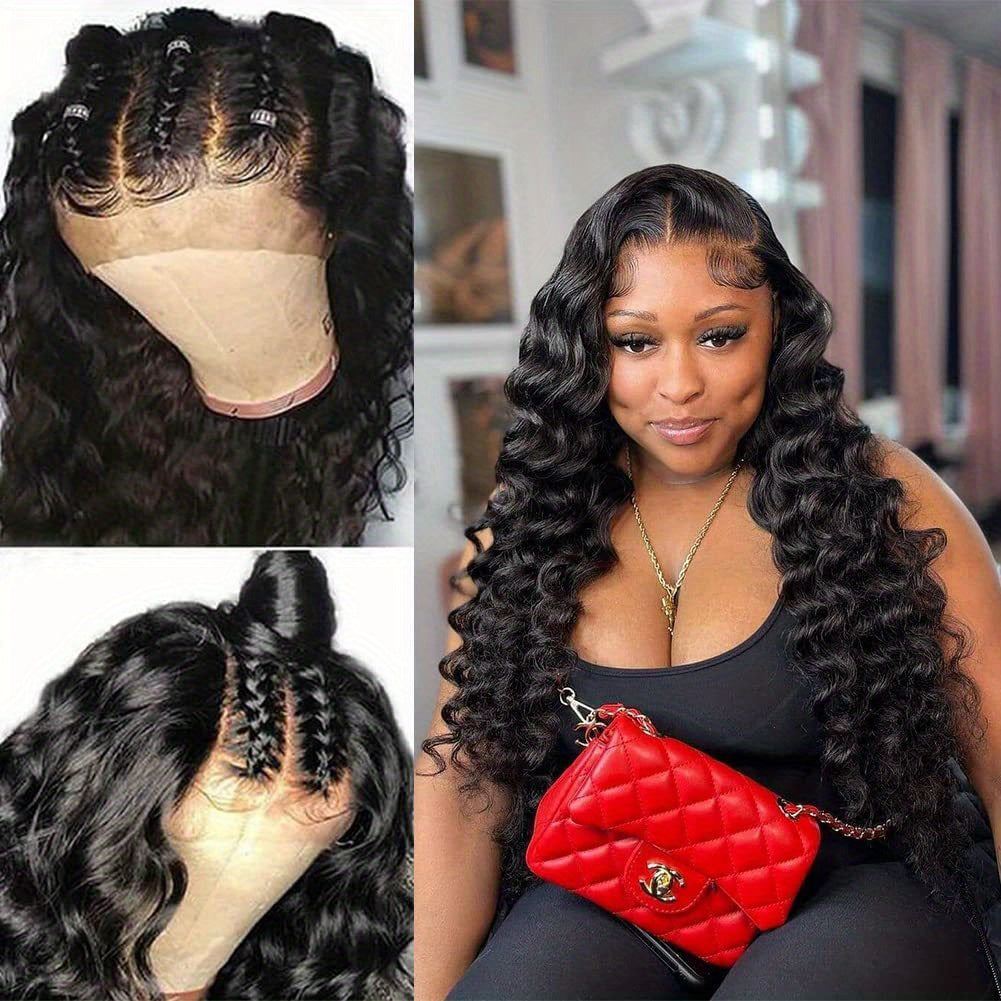 Brazilian Loose Deep Wave Lace Front Wig HD Transparent 13x4 Frontal Human Hair Wigs For Women Pre Plucked 100% Human Hair Deep Loose