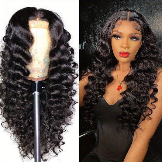 Brazilian Loose Deep Wave Lace Front Wig HD Transparent 13x4 Frontal Human Hair Wigs For Women Pre Plucked 100% Human Hair Deep Loose