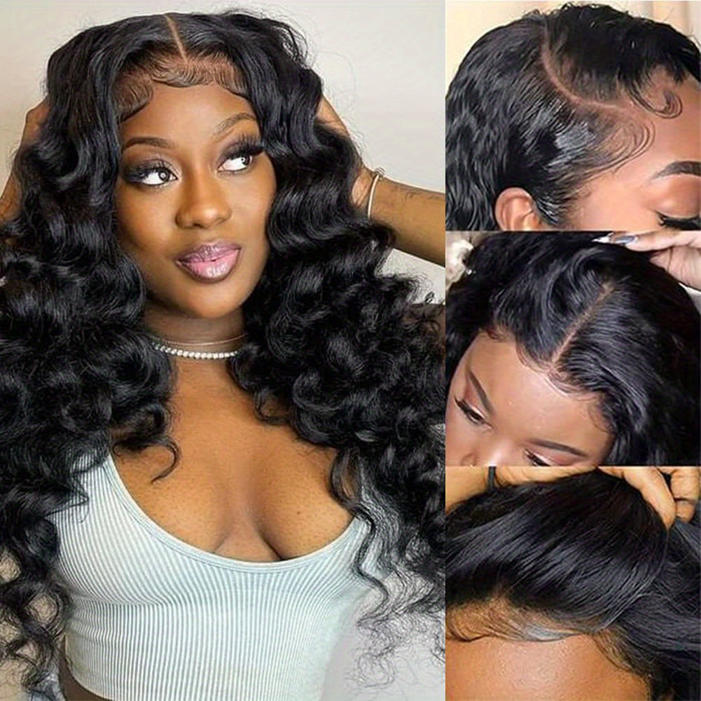 Brazilian Loose Deep Wave Lace Front Wig HD Transparent 13x4 Frontal Human Hair Wigs For Women Pre Plucked 100% Human Hair Deep Loose