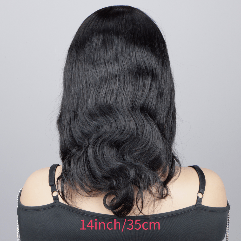 [4x4 Lace Human Hair Wigs] Glueless Short Bob Wig with Body Wave - 180% Density, 4x4 Lace Front, Ready to Wear Pre-Plucked with Baby Hair, Glueless Brazilian Virgin wigs